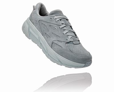 Hoka One One All Gender Clifton L Suede Női Gyalogló Cipő - Szürke/Kék [H3742-945]